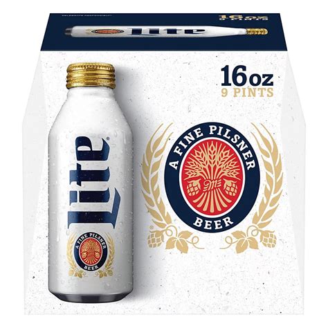 Miller Lite Beer 16 oz Aluminum Bottles - Shop Beer & Wine at H-E-B