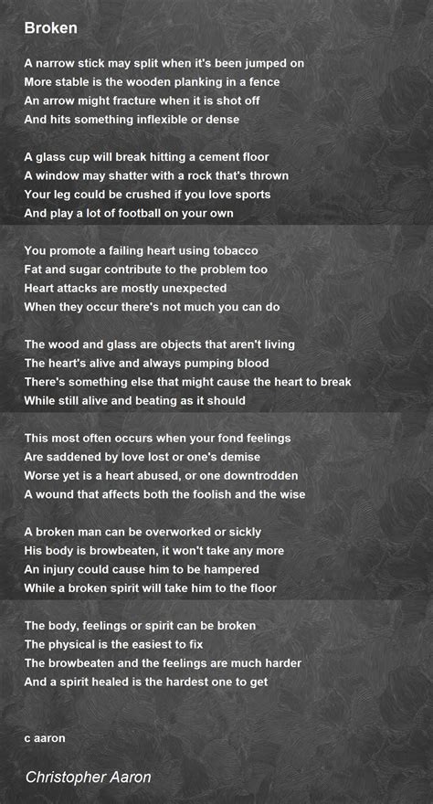 Broken Poem by Christopher Aaron - Poem Hunter