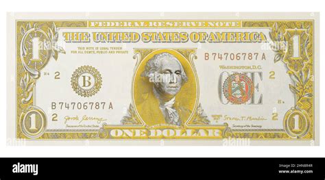 1 Dollar Banknote golden George Washington , U.S. 1 highly detailed ...