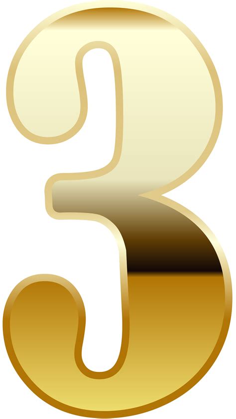 Gold Number Three PNG Image | Galaxisok