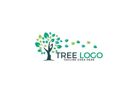 Green tree vector logo design. (157311)