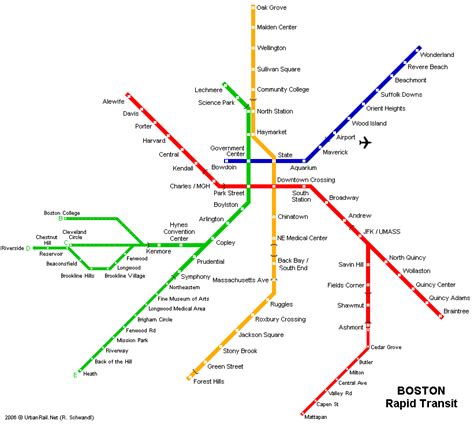 Boston Subway Map for Download | Metro in Boston - High-Resolution Map of Underground Network