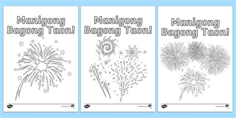 FREE! - Manigong Bagong Taon Coloring Sheet | Philippines | Twinkl