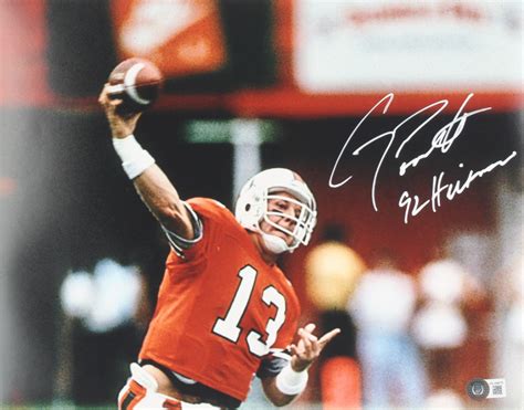 Gino Torretta Signed Miami Hurricanes 11x14 Photo Inscribed "92 Heisman ...