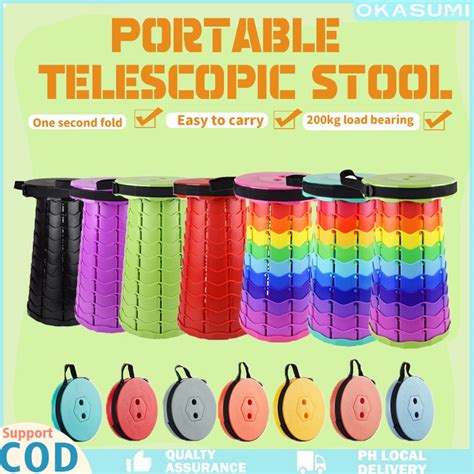 Okasumi COD Local Delivery Retractable Folding Stool Portable Lightweight Simple Telescopic ...