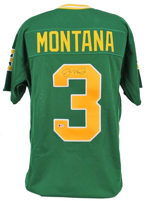 Notre Dame Joe Montana Authentic Signed Green Jersey BAS | eBay