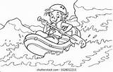 Whitewater Rafting Clip Art Sketch Coloring Page sketch template