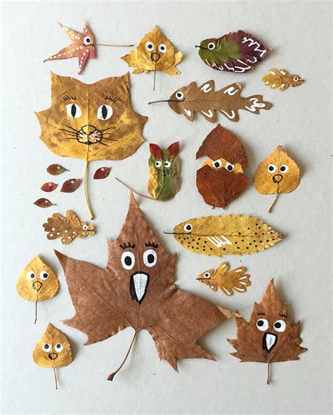 15 Kids' Crafts Made with Leaves