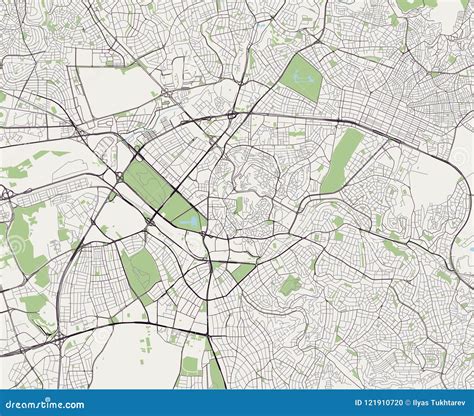 Map of the City of Ankara, Turkey Stock Illustration - Illustration of ...