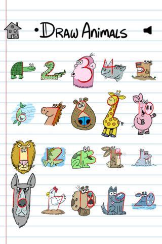 Drawing animals with numbers education animals with – Artofit