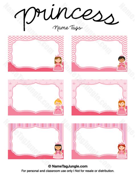 Printable Princess Name Tags | Name tags, Name tag templates, Tag templates