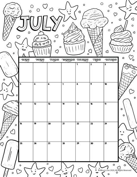 July 2021 Printable Calendar Page | Woo! Jr. Kids Activities : Children ...