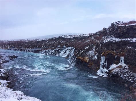 Spectacular Hraunfossar Waterfalls in Western Iceland