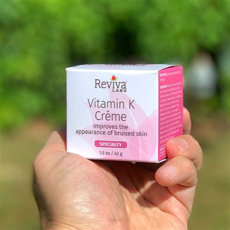 Reviva Labs' Vitamin K Cream uses Phytonadione, Soy Oil, and a complex ...