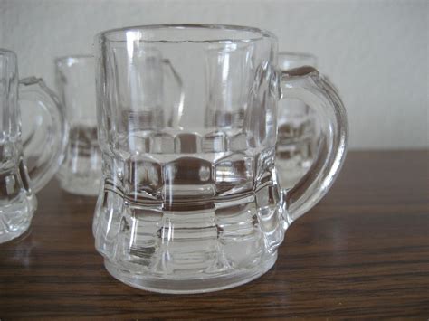 Vintage Mini Beer Mug Shot Glasses by Federal Glass Company