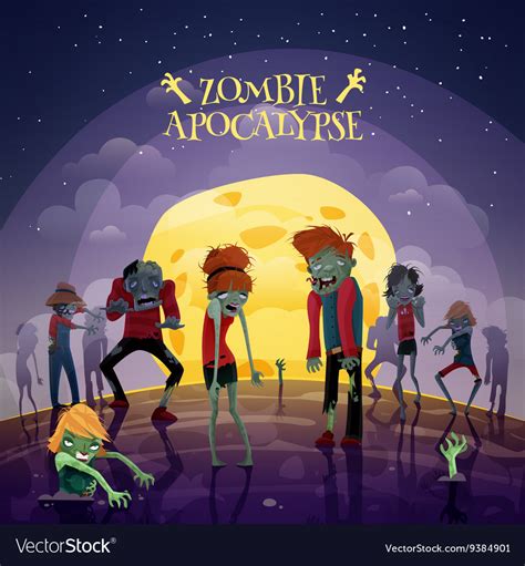 Zombie apocalypse background Royalty Free Vector Image