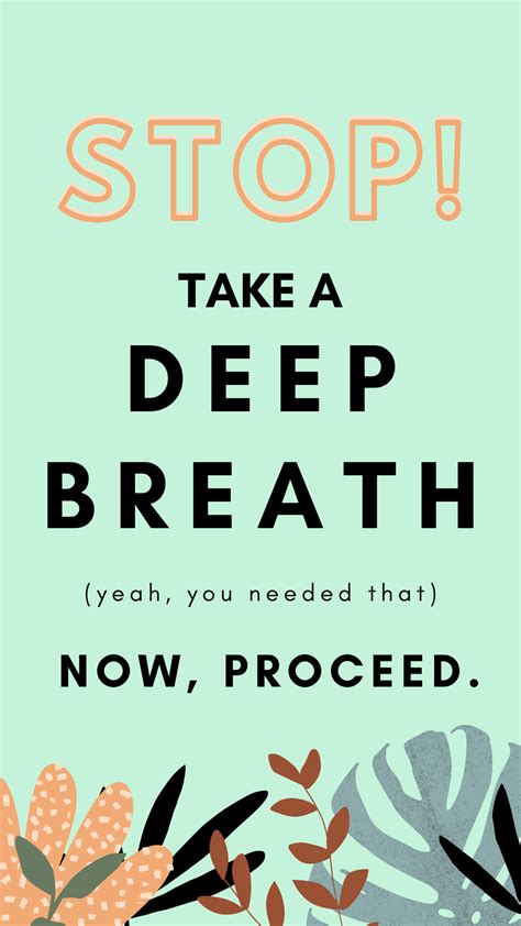 STOP! Take a deep breath. Now, Proceed. | Deep breath quotes, Funny quotes, Breathe quotes