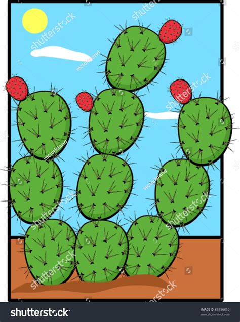 Prickly Pear Nopal Plant Stock Vector 85356850 - Shutterstock