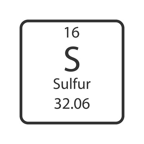 Sulfur symbol. Chemical element of the periodic table. Vector ...