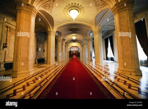 Inside The Palace of the Parliament in Bucharest, Romania Stock Photo ...