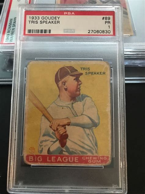 1933 Goudey #89 Tris Speaker PSA 1 HOF #1933Goudey | Tris speaker ...