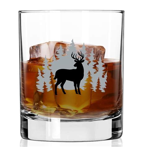 Deer Scene Whiskey Glass