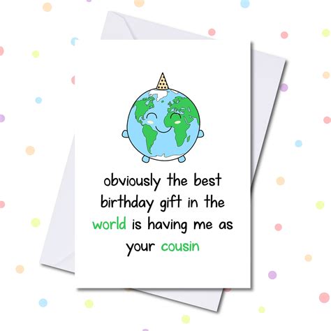 Funny Cousin Birthday Card Joke Cousin Birthday Card Best | Etsy