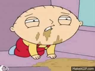 who wants chowder?- stewie throwing up on Make a GIF