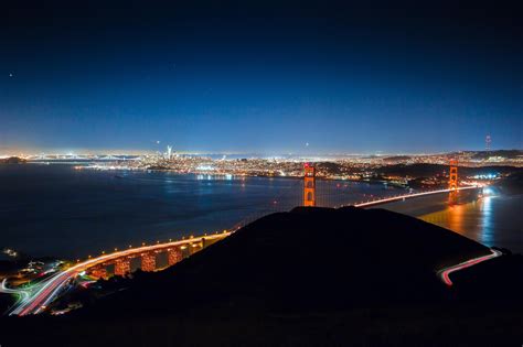 Golden Gate Bridge, San Francisco, bridge, city, lights, night sky HD ...