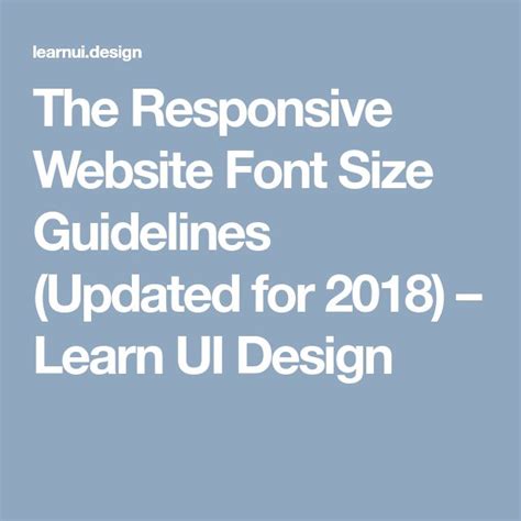 The Responsive Website Font Size Guidelines (Updated for 2018) – Learn ...