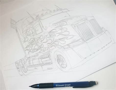 Optimus Prime Truck Sketch by HellBoss-WG on DeviantArt