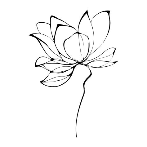 Flower Lotus Line Art SVG PNG PDF Tattoo - Etsy