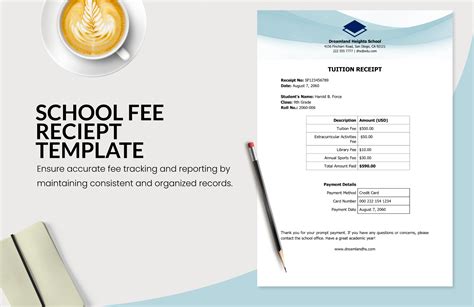 School Fee Receipt Template - Download in Excel, Google Sheets | Template.net