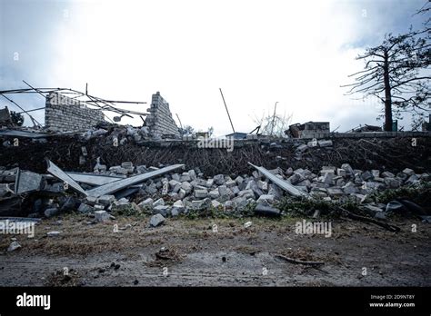 STEPANAKERT, ARTSAKH - Nov 05, 2020: Civilian building hit by ...