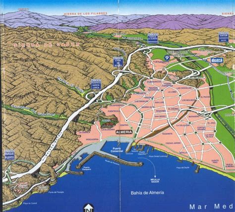 Almeria Panoramic Map - Almeria Spain • mappery