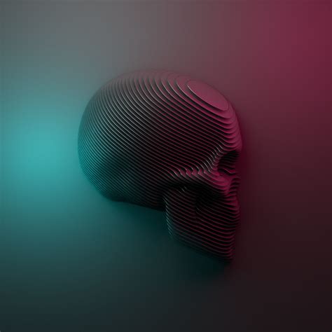 Minimalist Skull. Digital 3d. 2000x2000. : r/Art