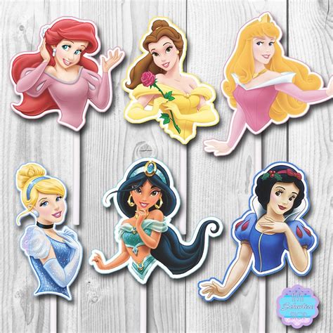 PRINTABLE Disney Princess Cupcake Toppers, Cupcake Picks | Disney ...