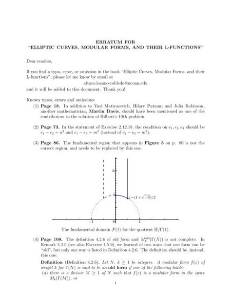 Erratum for Elliptic Curves, Modular Forms and Their L-functions