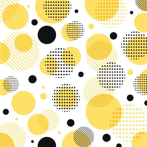 Abstract modern yellow, black dots pattern with lines diagonally on white background. vector art ...