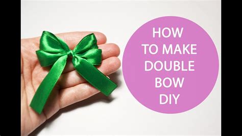 How to make a double bow Tutorial DIY satin ribbon - YouTube