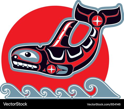 Orca - killer whale - in native art style Vector Image