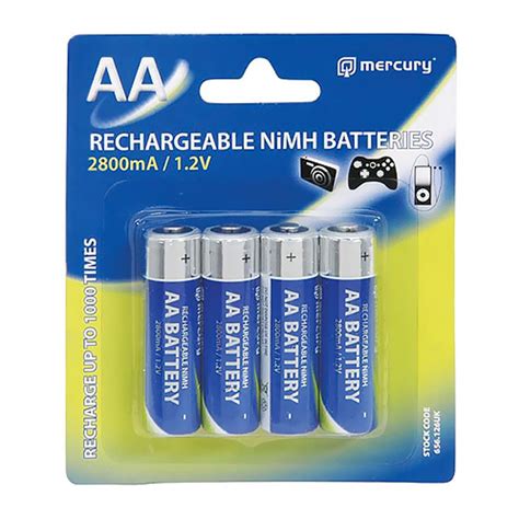 Mercury AA Size NiMH 2800 mA Rechargeable Batteries (4 Pcs) – Radioarena International Group