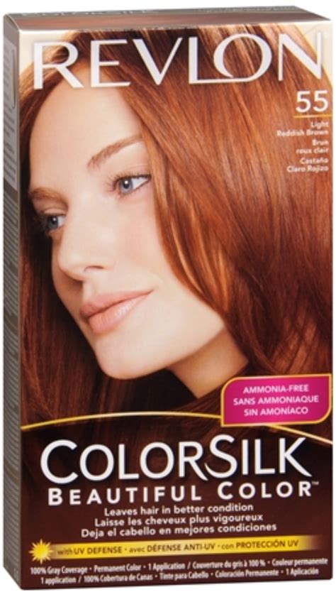 Revlon ColorSilk Hair Color 55 Light Reddish Brown 1 Each (Pack of 3 ...