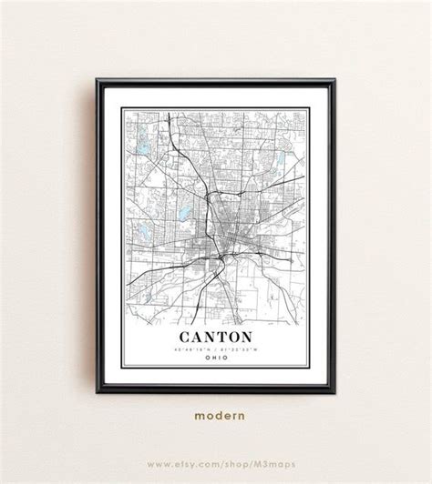 Canton Ohio Map Canton OH Map Canton City Map Canton Print | Etsy | Ohio map, City map, Map wall art