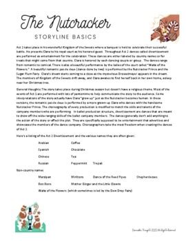 Nutcracker Storyline Basics with 2 pages for Student Notes | TpT