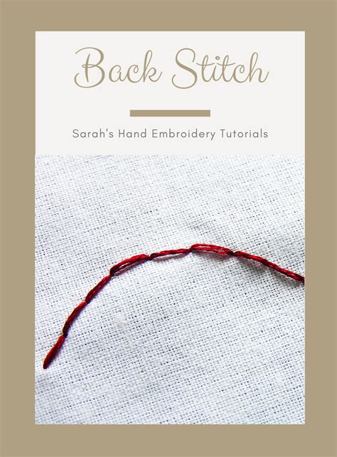 How to do the Back Stitch - Sarah's Hand Embroidery Tutorials