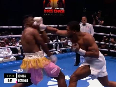 Francis Ngannou Brutally Knocked Out By Anthony Joshua In 2nd Round