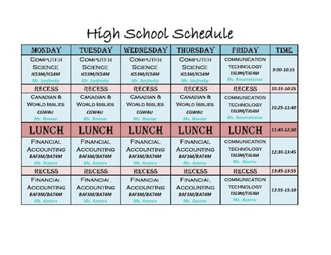 image.axd (770×594) | School schedule, High school schedule, School ...