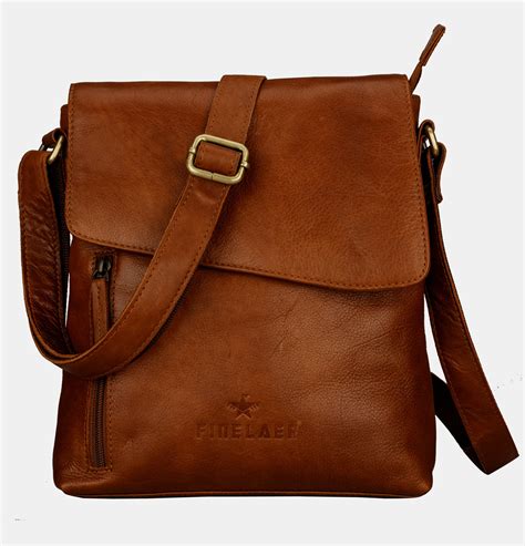 Brown Leather Sling Crossbody Bags For Women – Finelaer