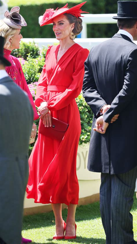 Kate Middleton Red Dress at 2023 Royal Ascot - Parade